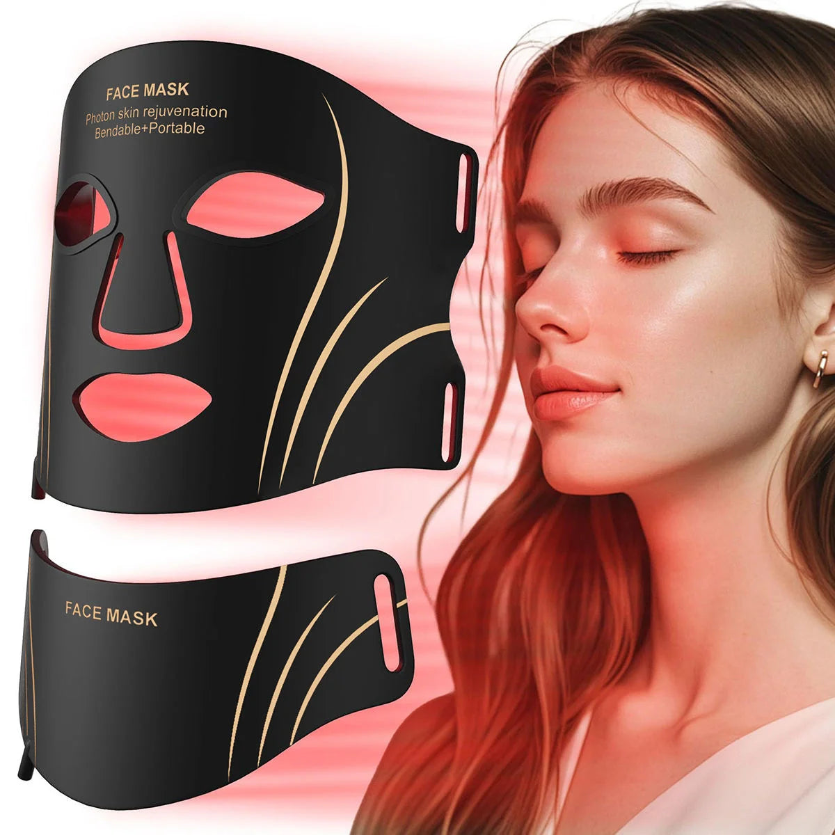 7 Colors LED Face Mask Neck Set Electric Silicone Facial Photon Therapy Flexible Skin Repair Oil Control Anti Acne Brighten