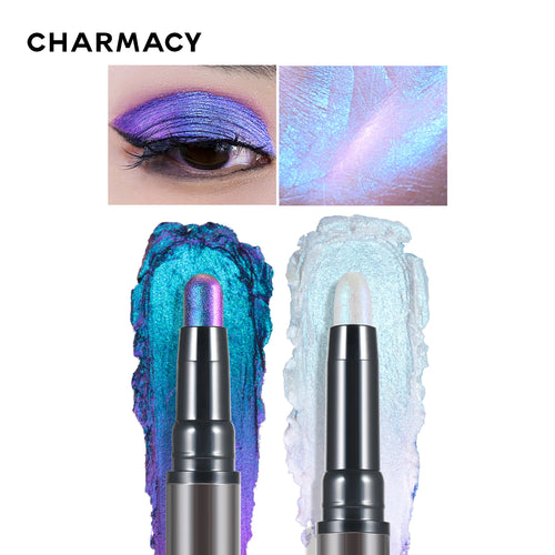 2 in 1 Multichrome Eyeshadow Sticks High Pigmented Glitter Eyeshadow Waterproof Eye Shadow Pen Metallic Makeup 6 Color