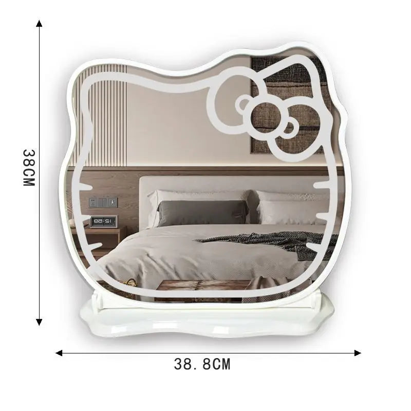 Makeup Mirror with Lamp Girl Bedroom Desktop Beauty Mirror Smart Led Dresser Dressing Mirror Vanity Mirror Compact Mirror
