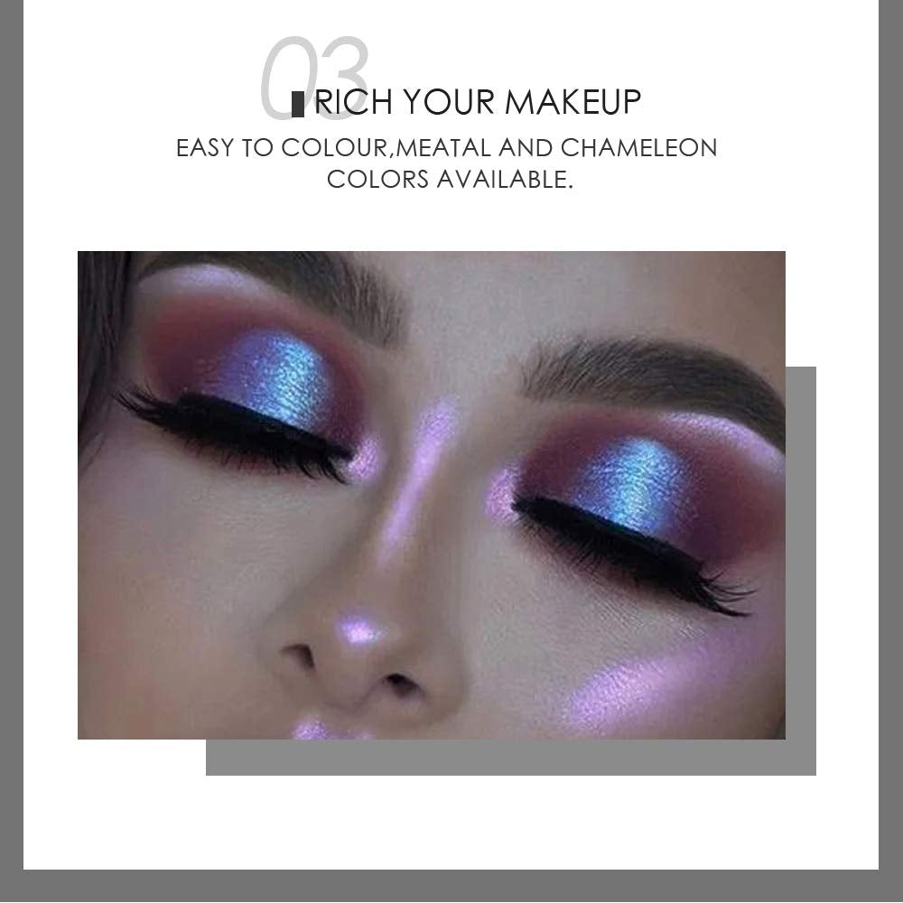 12 Colors Glitter Eyeshadow, Mashed Potato Pearlescent Monochrome Eyeshadow Polarized Light Not Smudged Eye Shadow, Highly Pigmented Eye Makeup Cosmetics Gift for Women and Girls Eye Brightening Flash Powder (#11 Golden)