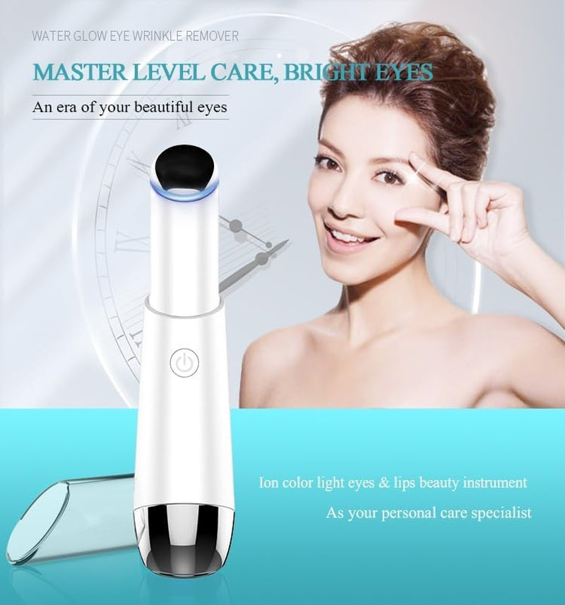 Electric Eye Massager Wand, Rechargeable Facial Massager, Facial Vibrating Treatment, LED Light Treatment, for Dark Circles, Eye Bags, Puffiness under Eyes(Pink)