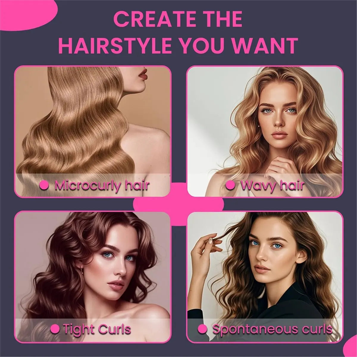 N18R Cordless Curling Iron Beach Waves Styler -Portable Hair Curler Wand Set Automatic Rotating, Dual Voltage for Travel