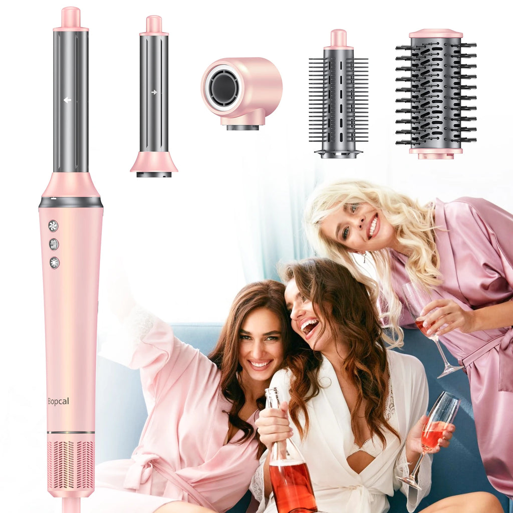 Multi Hair Styler Set 5 in1 Hair dryer with Curling Iron Hair Straightener 1200W 110000RPM Hot Air Brush Hair Dryer Multi Styler