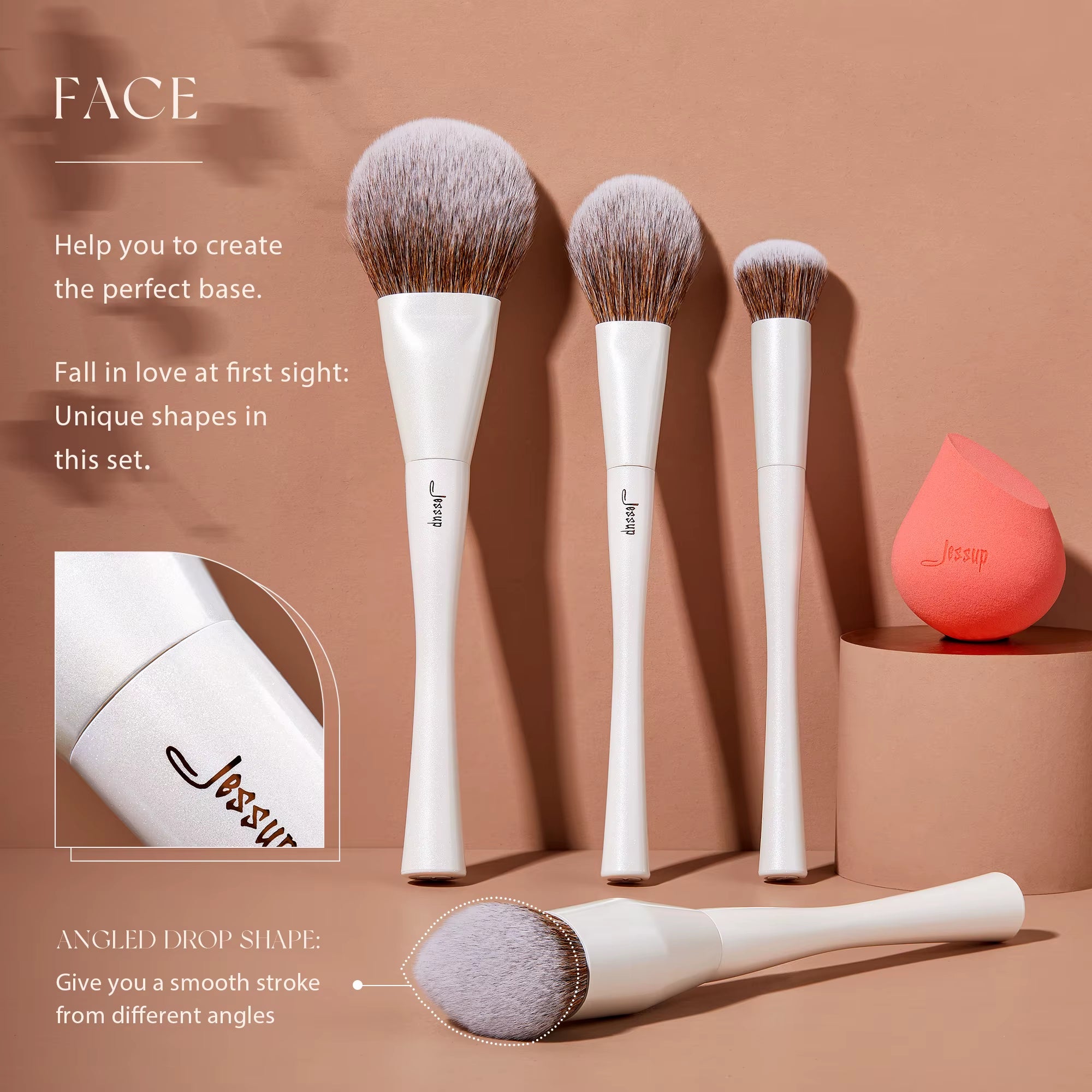 Makeup Brushes 4-14Pcs Make up Brush Set Highend Makeup Gift Set for Women with Sponge Makeup,Brush Cleaner,Towel T333