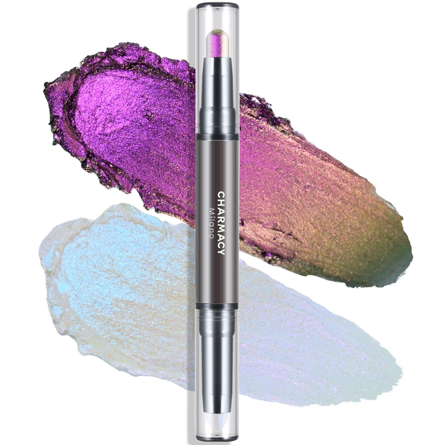 2 in 1 Multichrome Eyeshadow Sticks High Pigmented Glitter Eyeshadow Waterproof Eye Shadow Pen Metallic Makeup 6 Color