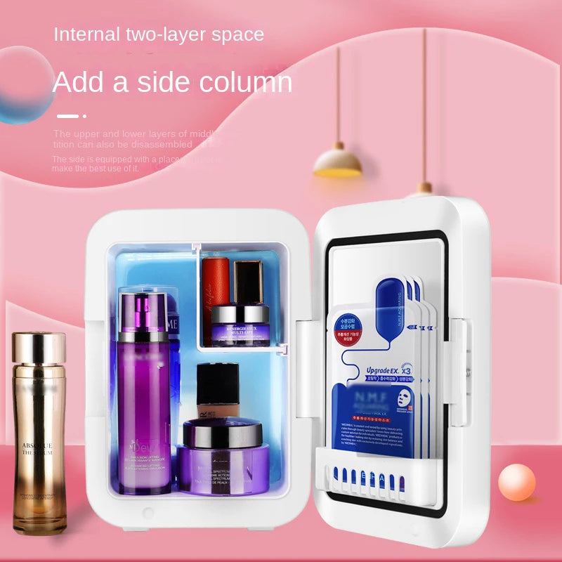 CX505 4L Skincare Mini Fridge Hotel Car Small Refrigerators Portable Cosmetic Mini Beauty Fridge With Mirror Led Light
