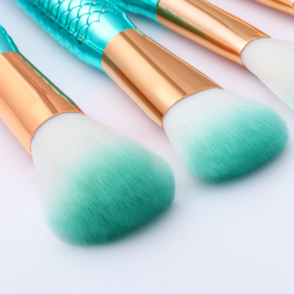 11Pcs Makeup Brushes Kit Maquiagem Maquillaje New Mermaid Foundation Eyebrow Eyeliner Cosmetic Makeup Brushes