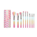 Gradient 10Pcs Makeup Brushes Bucket Set Eyeshadow Brushes Wooden Handle Beauty Tools Makeup Brushes