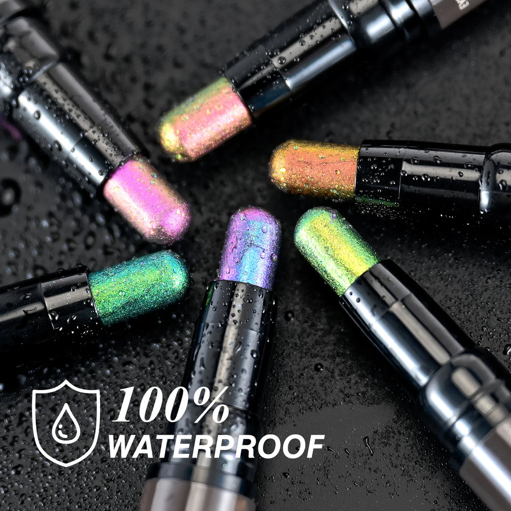 2 in 1 Multichrome Eyeshadow Sticks High Pigmented Glitter Eyeshadow Waterproof Eye Shadow Pen Metallic Makeup 6 Color