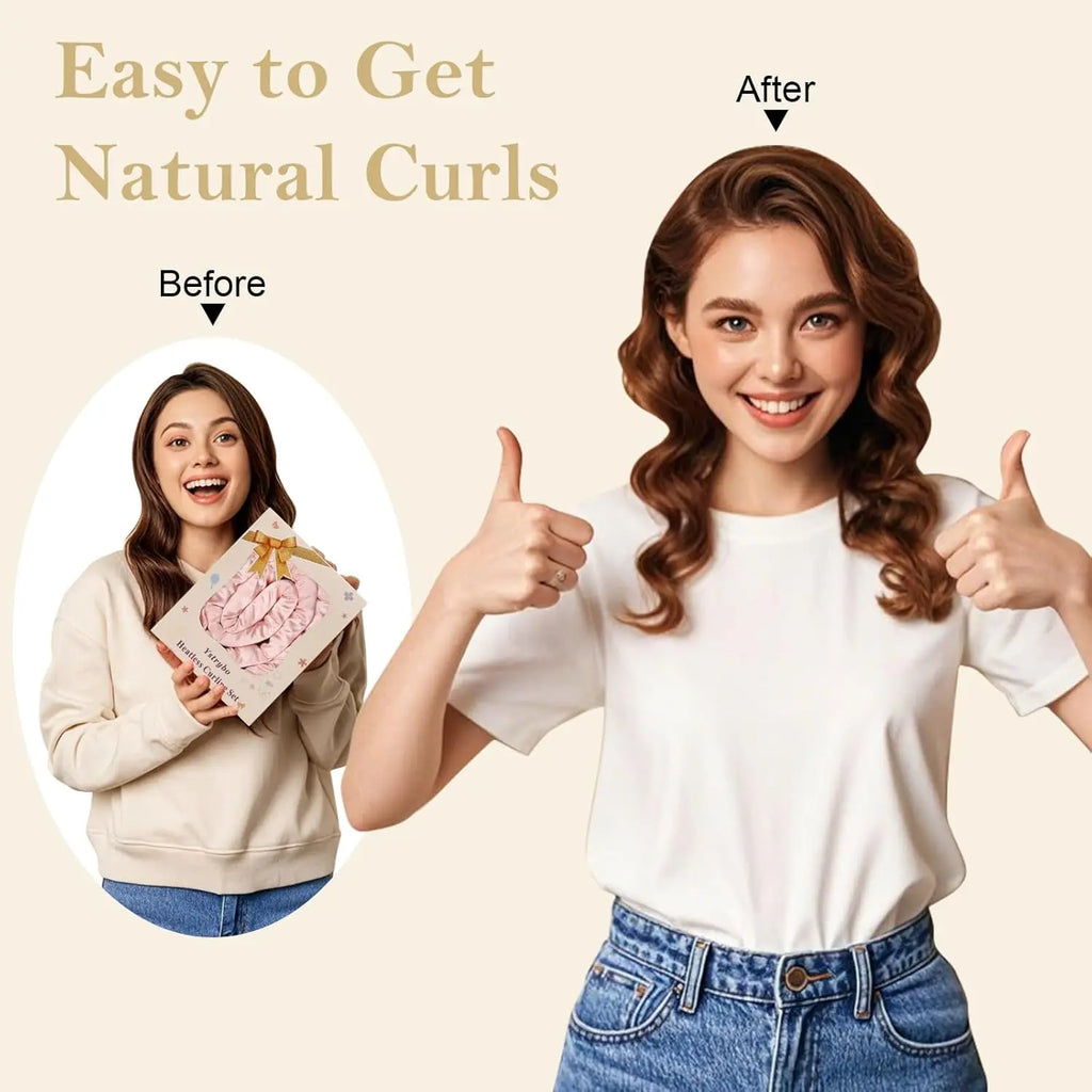 Satin Heatless Hair Curler Heatless Curls Overnight Hair Curlers to Sleep In Heatless Curling Set for Women Long Hair-8 Pcs Pink