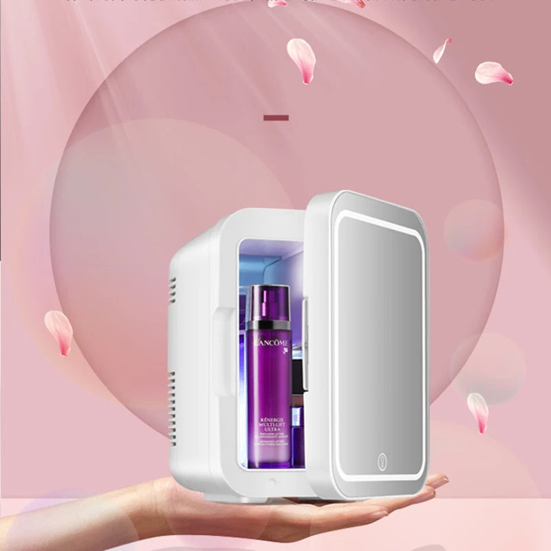 CX505 4L Skincare Mini Fridge Hotel Car Small Refrigerators Portable Cosmetic Mini Beauty Fridge With Mirror Led Light