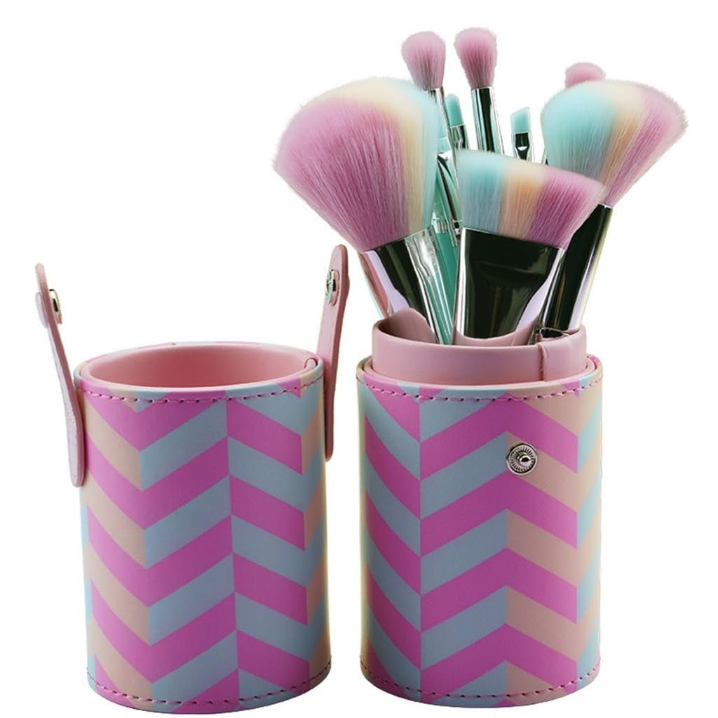Gradient 10Pcs Makeup Brushes Bucket Set Eyeshadow Brushes Wooden Handle Beauty Tools Makeup Brushes