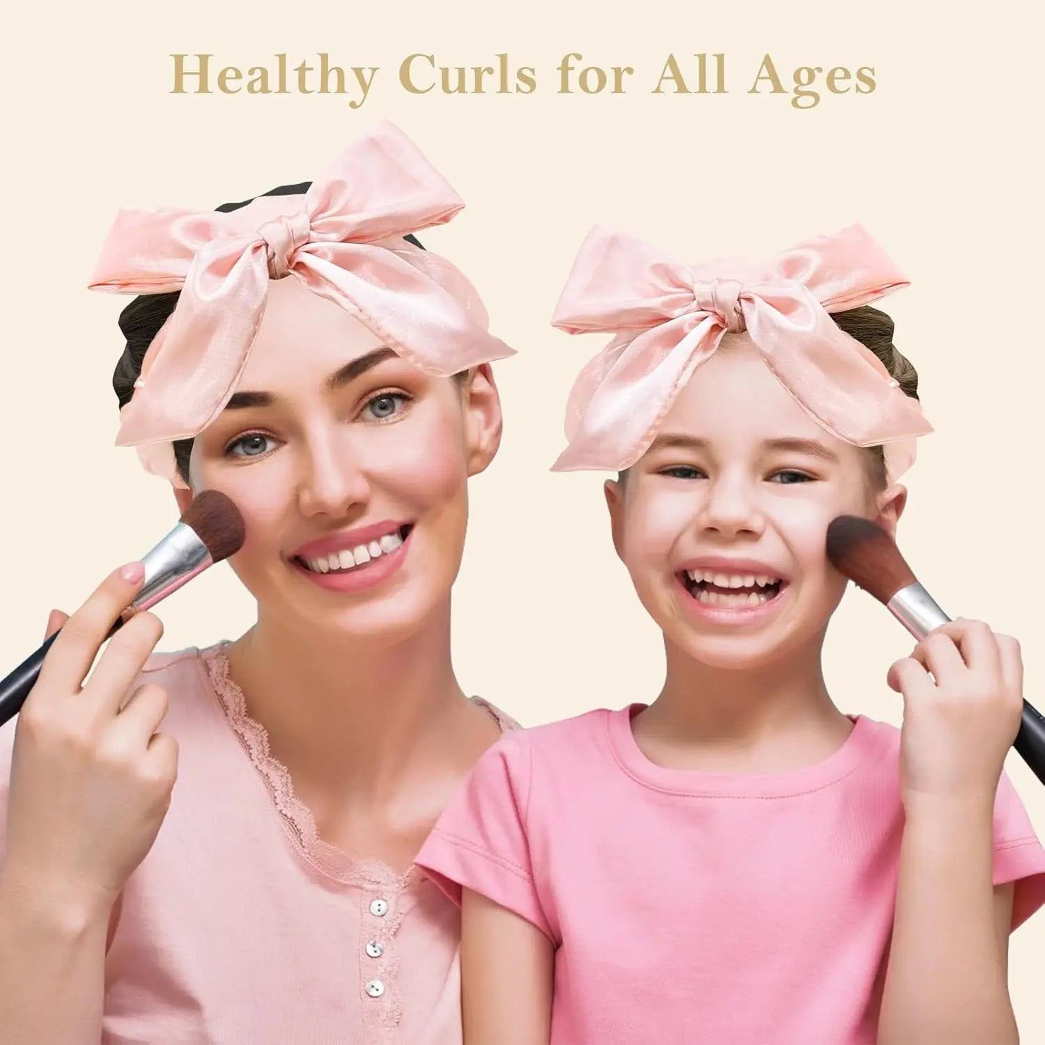 Satin Heatless Hair Curler Heatless Curls Overnight Hair Curlers to Sleep In Heatless Curling Set for Women Long Hair-8 Pcs Pink