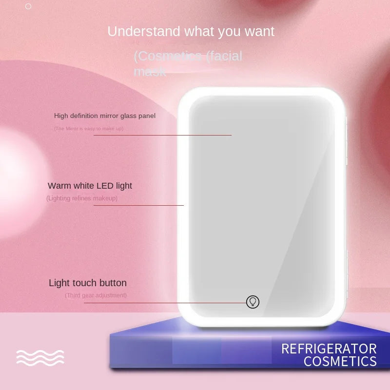 CX505 4L Skincare Mini Fridge Hotel Car Small Refrigerators Portable Cosmetic Mini Beauty Fridge With Mirror Led Light
