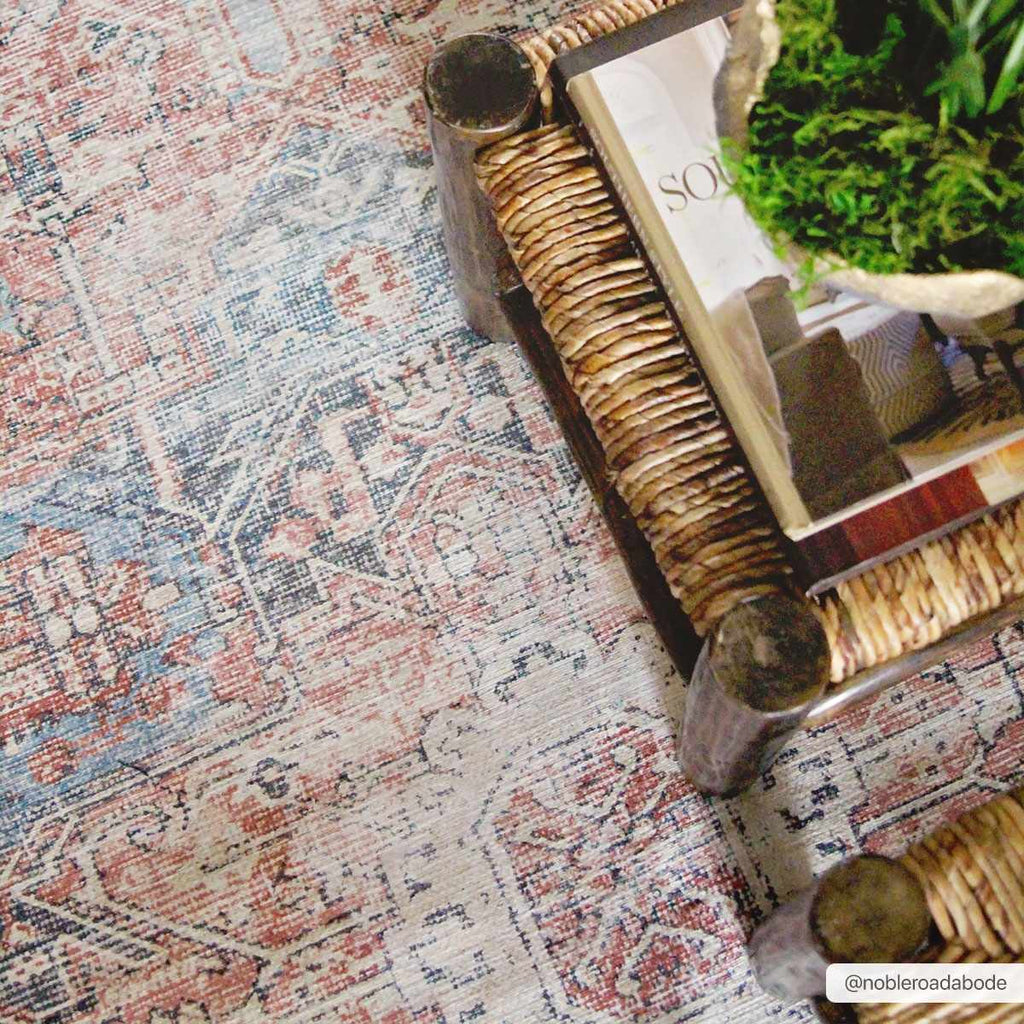 Rosman Distressed Washable Area Rug