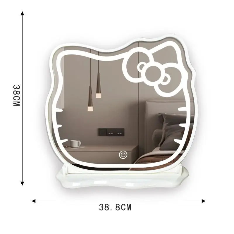 Makeup Mirror with Lamp Girl Bedroom Desktop Beauty Mirror Smart Led Dresser Dressing Mirror Vanity Mirror Compact Mirror