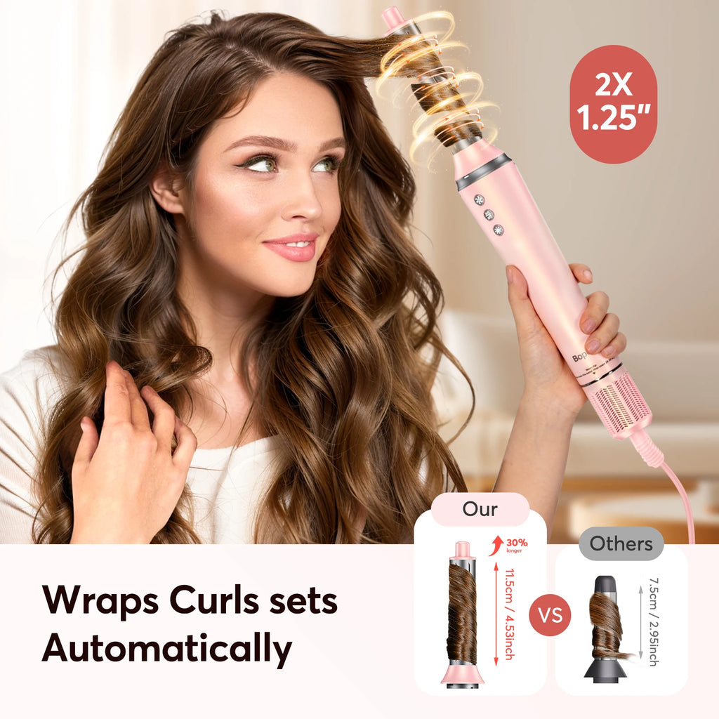 Multi Hair Styler Set 5 in1 Hair dryer with Curling Iron Hair Straightener 1200W 110000RPM Hot Air Brush Hair Dryer Multi Styler