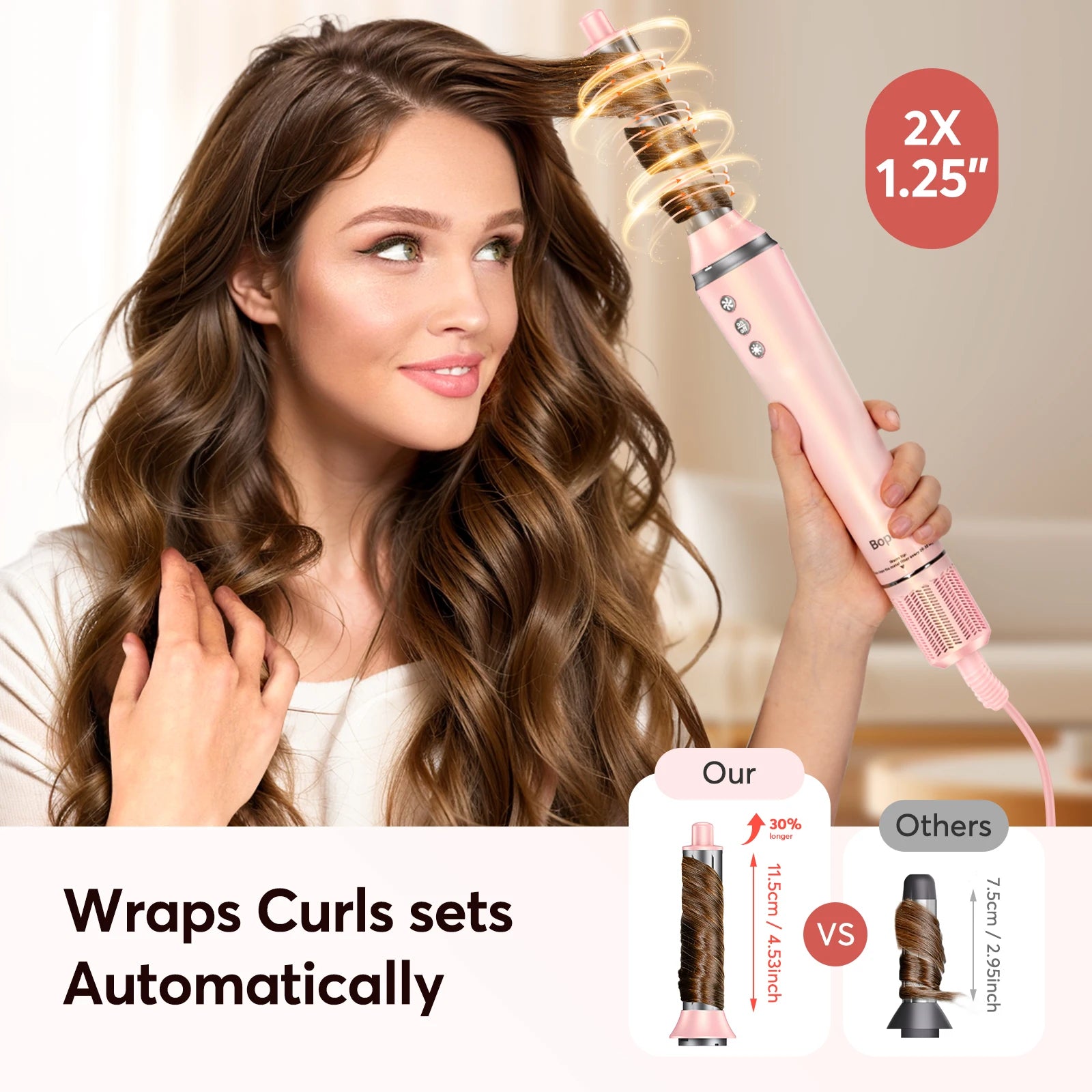 Multi Hair Styler Set 5 in1 Hair dryer with Curling Iron Hair Straightener 1200W 110000RPM Hot Air Brush Hair Dryer Multi Styler