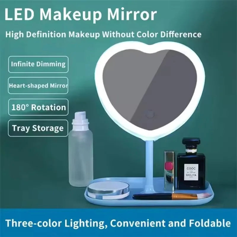 Desktop beauty vanity mirror makeup mirror led with lights fill light mirror beauty mirror