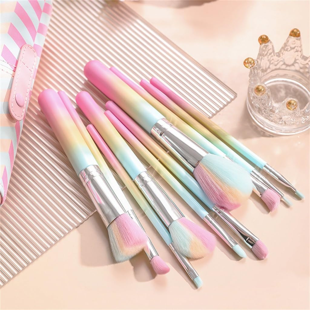 Gradient 10Pcs Makeup Brushes Bucket Set Eyeshadow Brushes Wooden Handle Beauty Tools Makeup Brushes