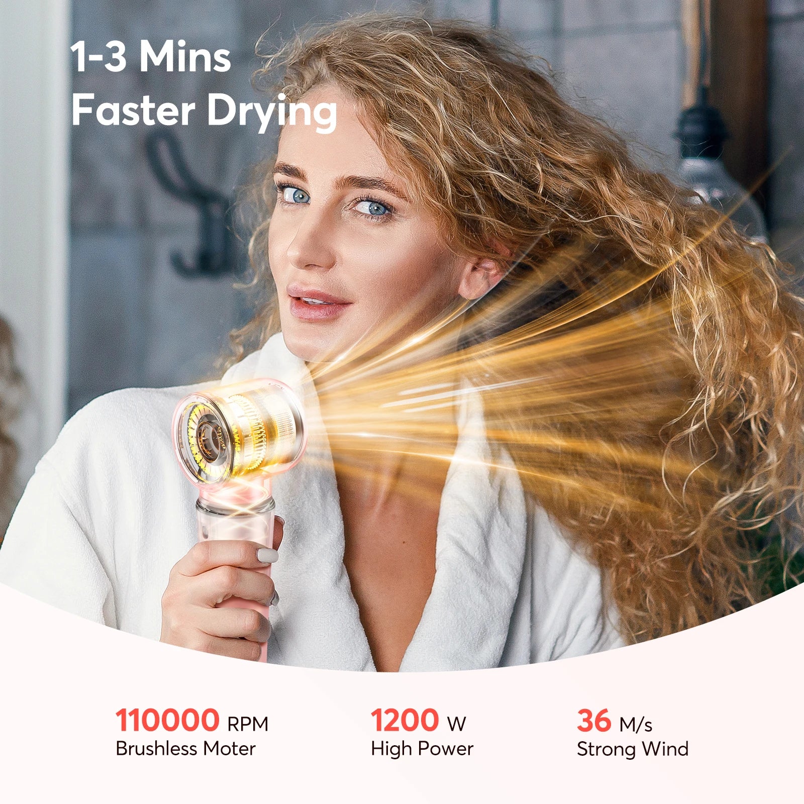 Multi Hair Styler Set 5 in1 Hair dryer with Curling Iron Hair Straightener 1200W 110000RPM Hot Air Brush Hair Dryer Multi Styler