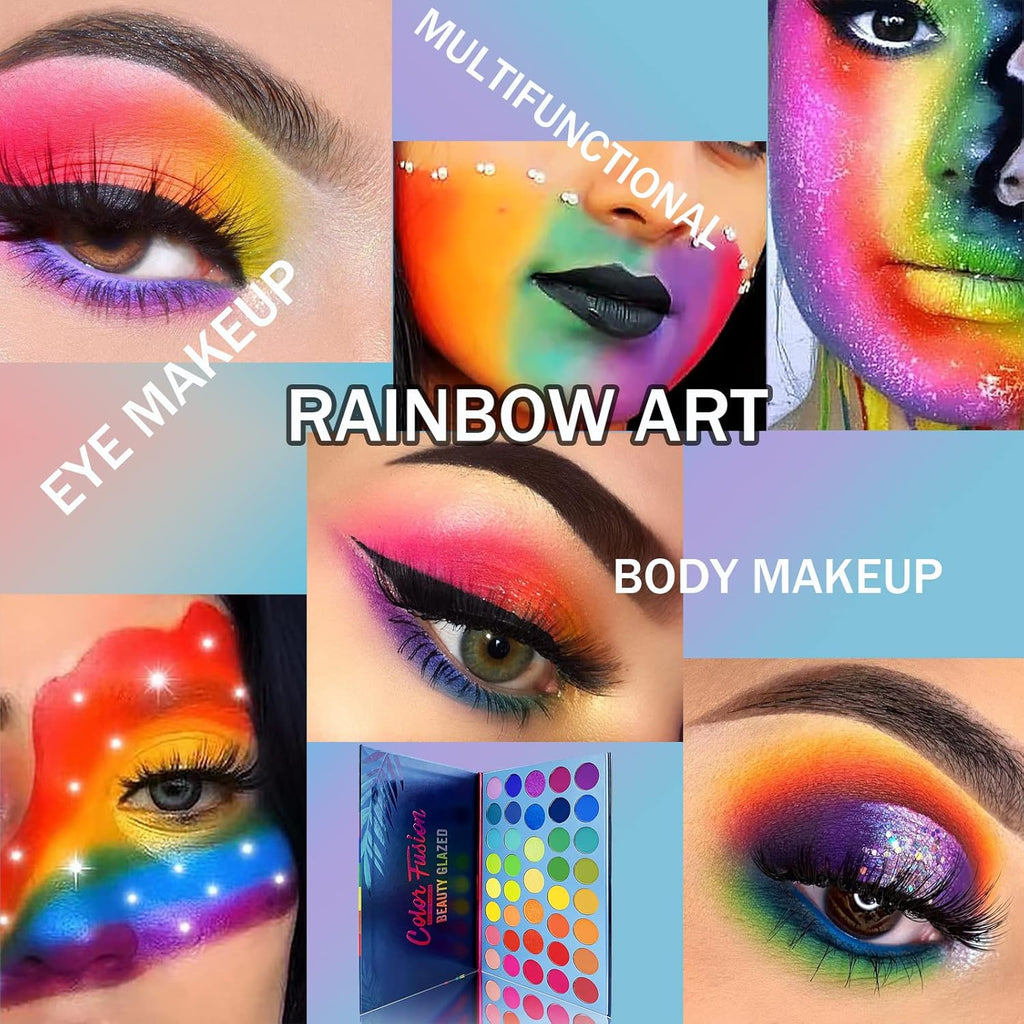 Color Fusion Eyeshadow Palette Highly Pigmented 39 Shades Pink Purple Matte and Shimmers Makeup Palette, Blendable Waterproof Eye Shadow, No Flaking, Little Fall Out, Stay Long, Hard Smudge, Cruelty- Free Makeup Pallet, Full Face Eye Make up for Beginners Any Skin Tones Shading and Contouring