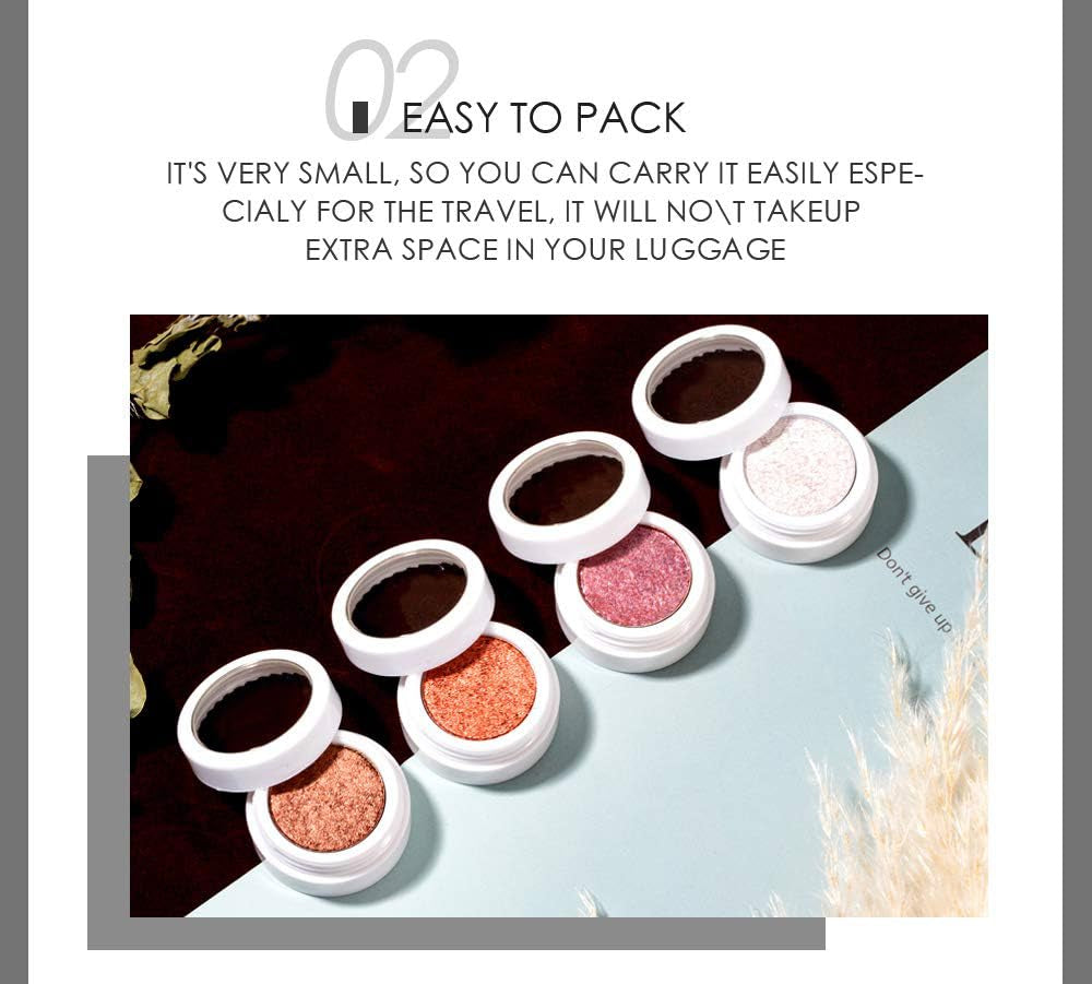 12 Colors Glitter Eyeshadow, Mashed Potato Pearlescent Monochrome Eyeshadow Polarized Light Not Smudged Eye Shadow, Highly Pigmented Eye Makeup Cosmetics Gift for Women and Girls Eye Brightening Flash Powder (#11 Golden)