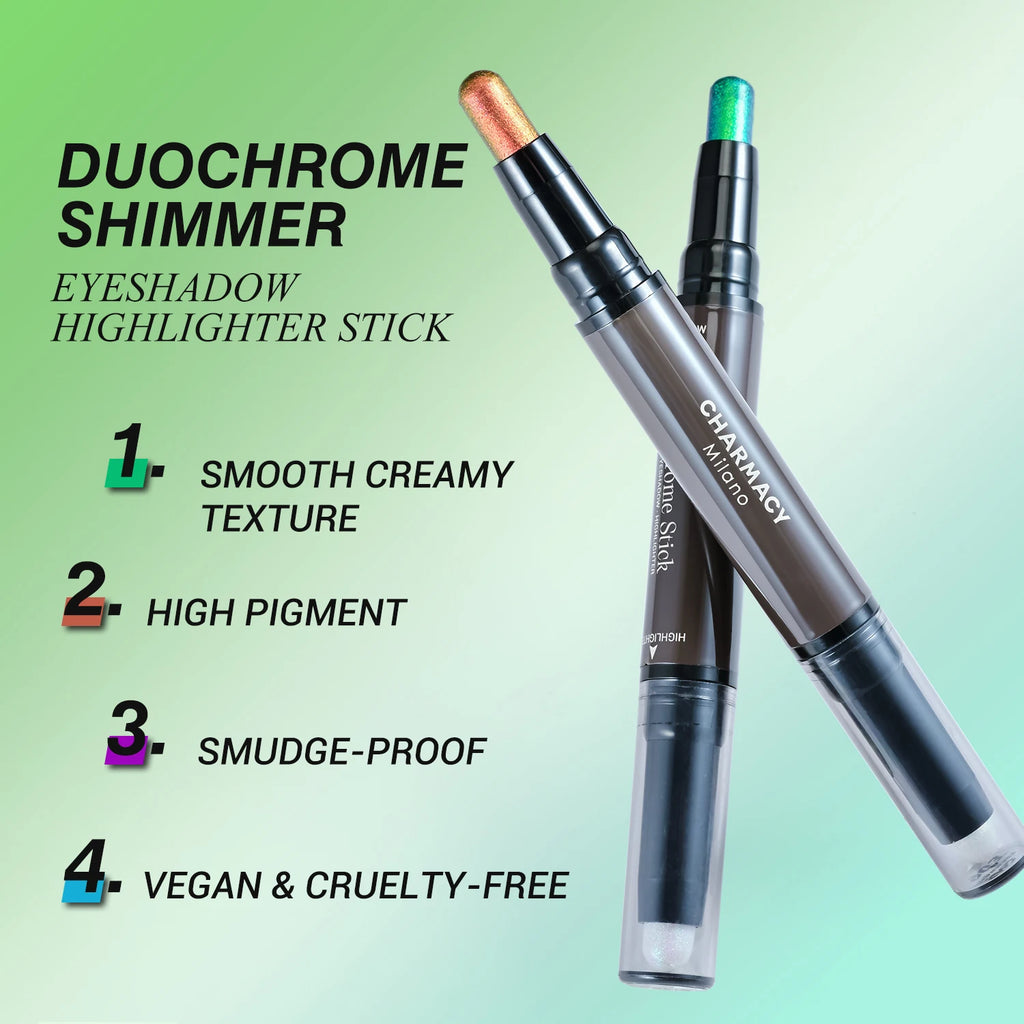 2 in 1 Multichrome Eyeshadow Sticks High Pigmented Glitter Eyeshadow Waterproof Eye Shadow Pen Metallic Makeup 6 Color