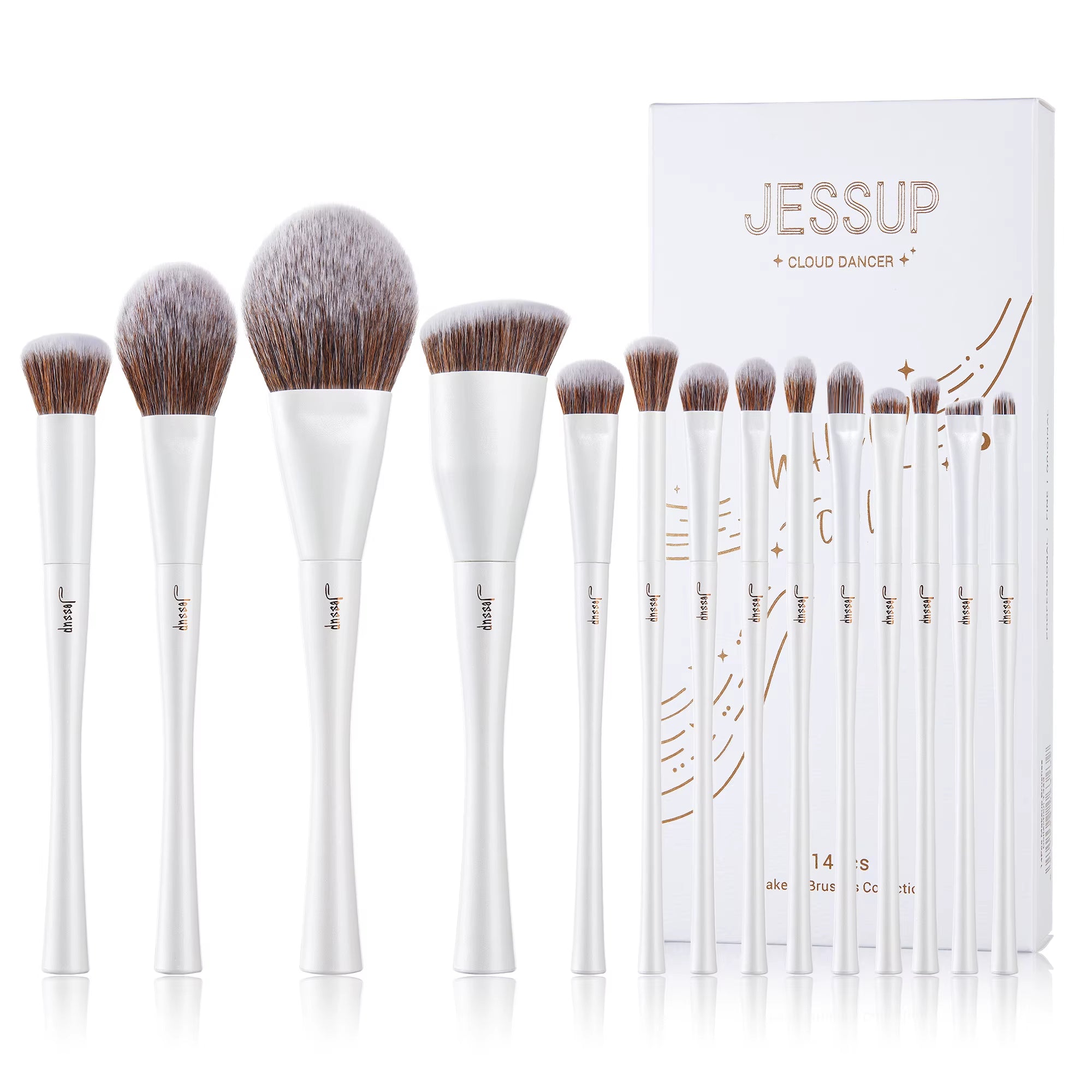Makeup Brushes 4-14Pcs Make up Brush Set Highend Makeup Gift Set for Women with Sponge Makeup,Brush Cleaner,Towel T333